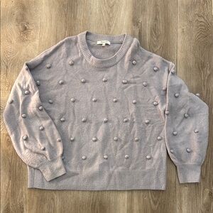 Madewell Women's Purple Sweater with Pom Pom Details